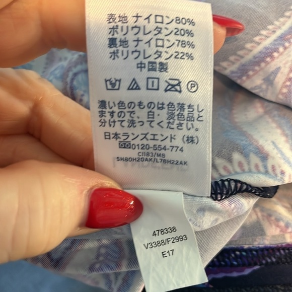 Lands End Tankini Top & Bottom Navy Blue Paisley 2-Piece Size 22W - Picture 7 of 10